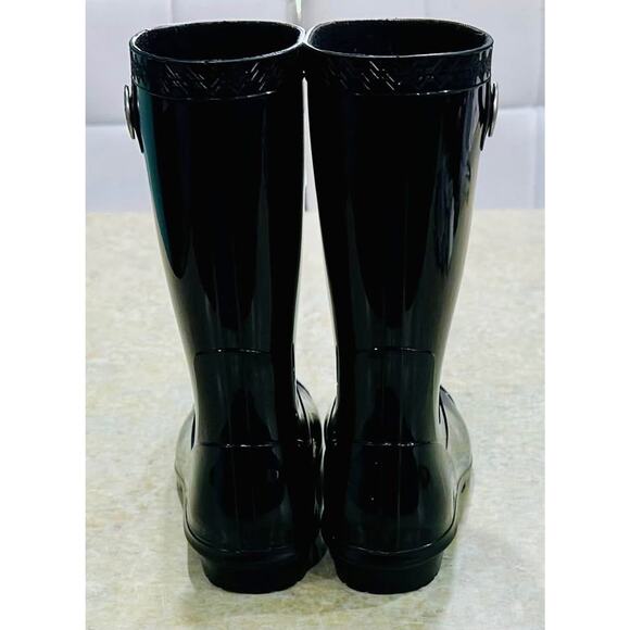 (Size: 5 Womens) Sienna Black Waterproof Rubber Outdoor Rain Boots 1014452 - Picture 5 of 8